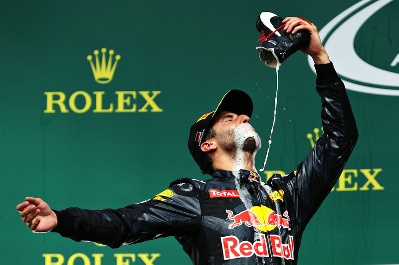 #3: Daniel Ricciardo feiert auf dem Hockenheim-Podium