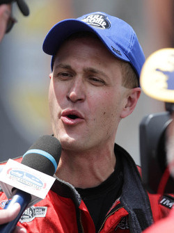 Bob Tasca III being interviewed after defeating Jeff Arend during Round 2 of eliminations