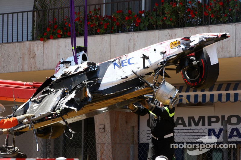 Sauber von Sergio Perez nach Crash