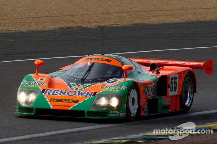 The Mazda 787B ganador de las 24 Horas de Le Mans de 1991, conducido por Patrick Dempsey