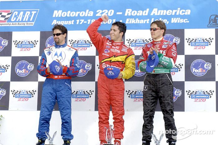 Podio: Michael Andretti, Bruno Junqueira y Adrián Fernández