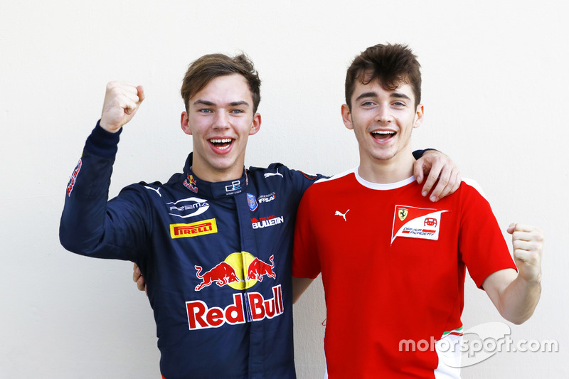 Les Champions GP2 et GP3: Pierre Gasly, PREMA Racing et Charles Leclerc, ART Grand Prix