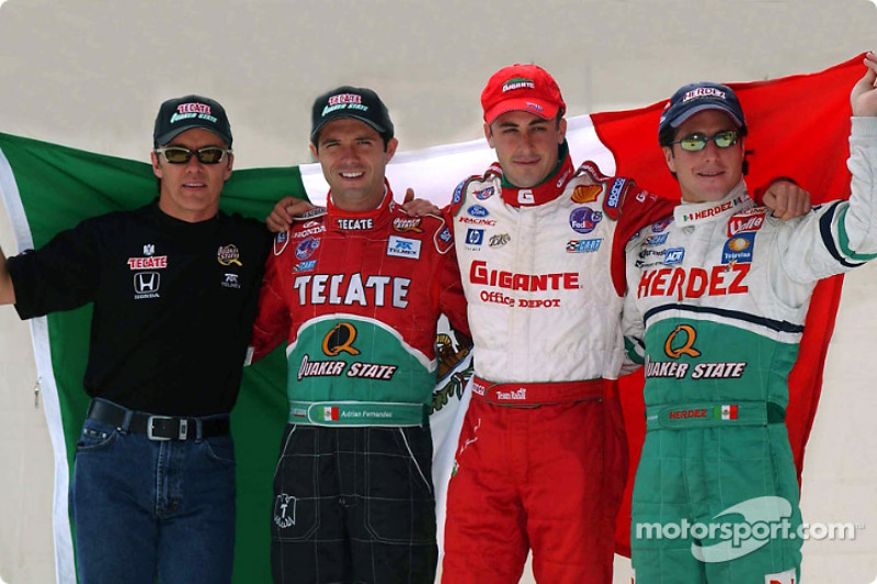 The four Mexican drivers: Adrian Fernandez, Luis Diaz, Michel Jourdain Jr. and Mario Dominguez