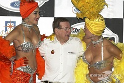 Carl Haas takes time to celebrate Vegas style