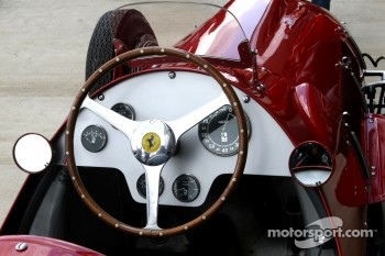 The cockpit of the 1951 Silverstone winning Ferrari 375