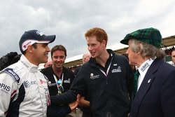 Pastor Maldonado, AT&T Williams with Prince Harry and Sir Jackie Stewart