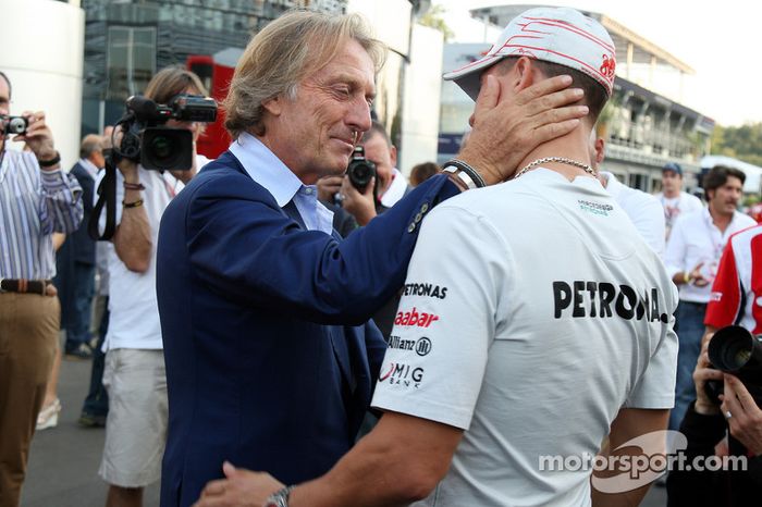 Luca di Montezemolo, Scuderia Ferrari, Presidente de FIAT y Presidente de Ferrari y Michael Schumacher, Mercedes GP F1 Team