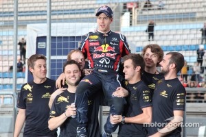 Sebastian Vettel, Red Bull Racing celebrates the teams World championship