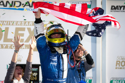 DP victory lane: class and overal winner A.J. Allmendinger celebrates