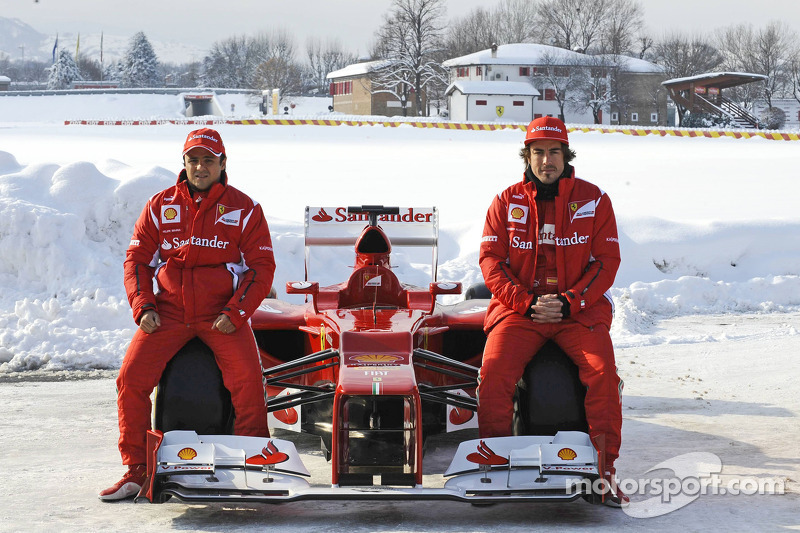 Fernando Alonso and Felipe Massa with the F2012