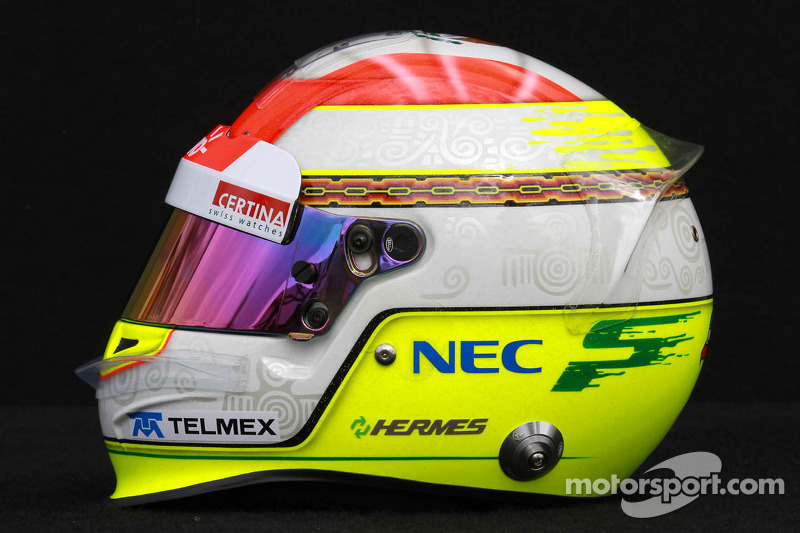 Sergio Perez, Sauber F1 Team helmet at Australian GP