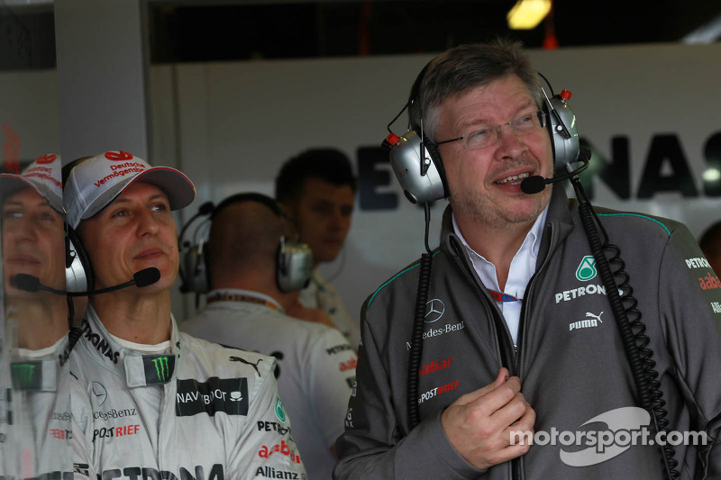 Michael Schumacher, Mercedes GP and Ross Brawn, Team Principal, Mercedes GP Petronas