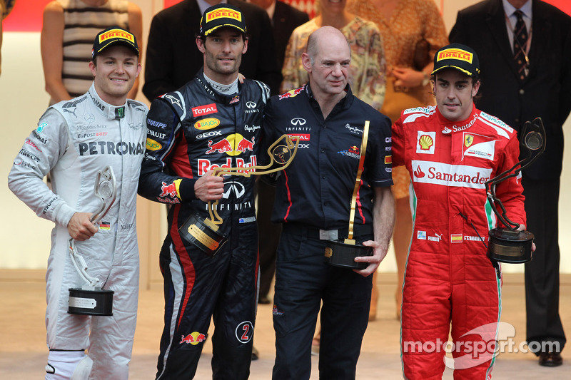 2012: 1. Mark Webber, 2. Nico Rosberg, 3. Fernando Alonso