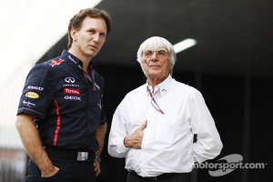 Christian Horner, Red Bull Racing Team Principal with Bernie Ecclestone, CEO Formula One Group