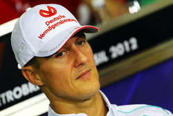 Michael Schumacher, Mercedes AMG F1 en la conferencia de prensa de la FIA
