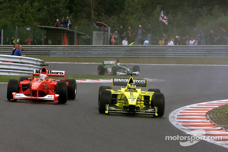 Rubens Barrichello et Heinz-Harald Frentzen lors du GP de Belgique