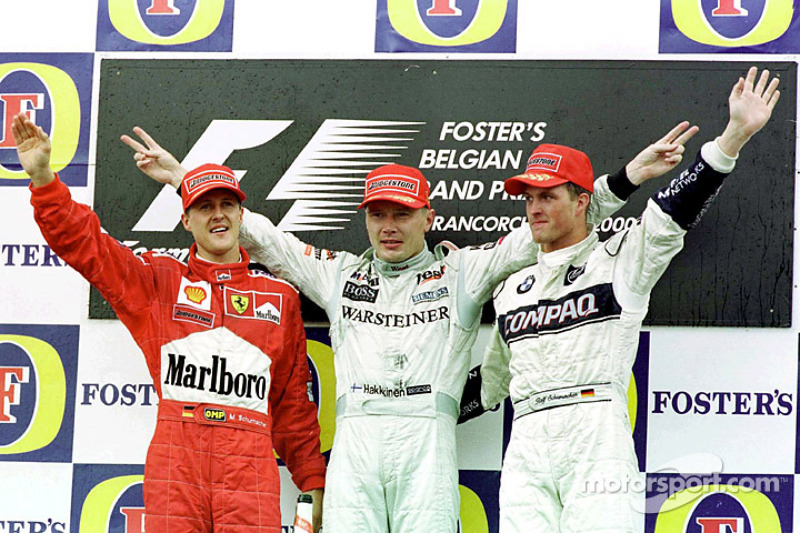 2000: 1. Мика Хаккинен, 2. Михаэль Шумахер, 3. Ральф Шумахер
