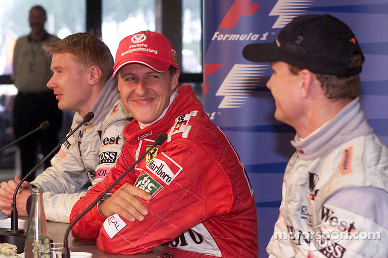 Conferencia de prensa de la FIA: Michael Schumacher, Mika Hakkinen, David Coulthard