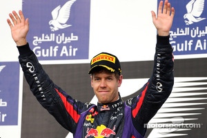 Podium: race winner Sebastian Vettel, Red Bull Racing