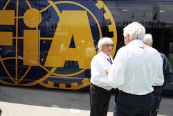 (L to R): Bernie Ecclestone, CEO Formula One Group, with Herbie Blash, FIA Delegate and Charlie Whit