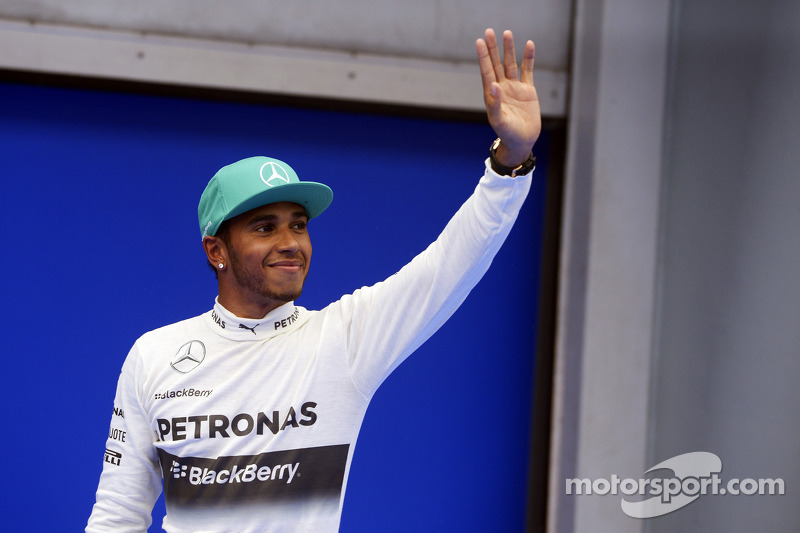 Parc Ferme: Lewis Hamilton, Mercedes AMG F1