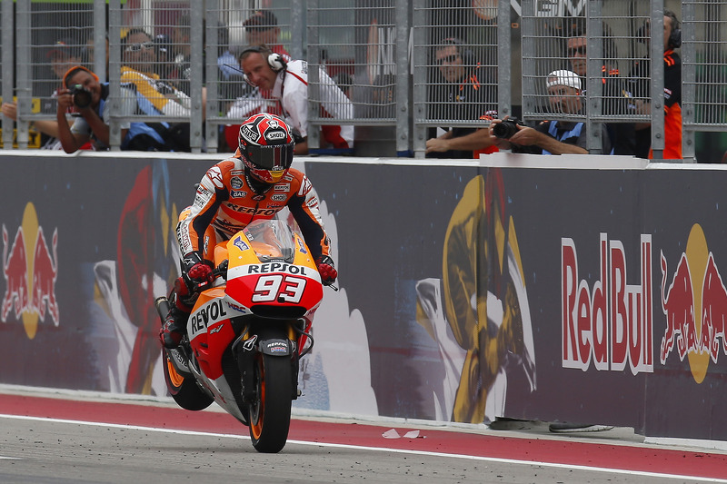 Race winner Marc Marquez celebrates