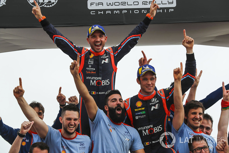 Winners Thierry Neuville, Nicolas Gilsoul, Hyundai i20 WRC, Hyundai Motorsport