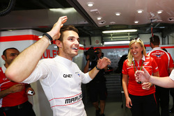 Jules Bianchi fête ses premiers points en F1 avec son équipe
