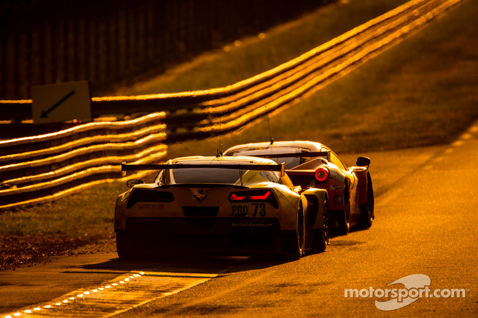 #90 8 Star Motorsports Ferrari 458 Italia: Frankie Montecalvo, Gianluca Roda, Paolo Ruberti and #73 Corvette Racing Chevrolet Corvette C7: Jan Magnussen, Antonio Garcia, Jordan Taylor