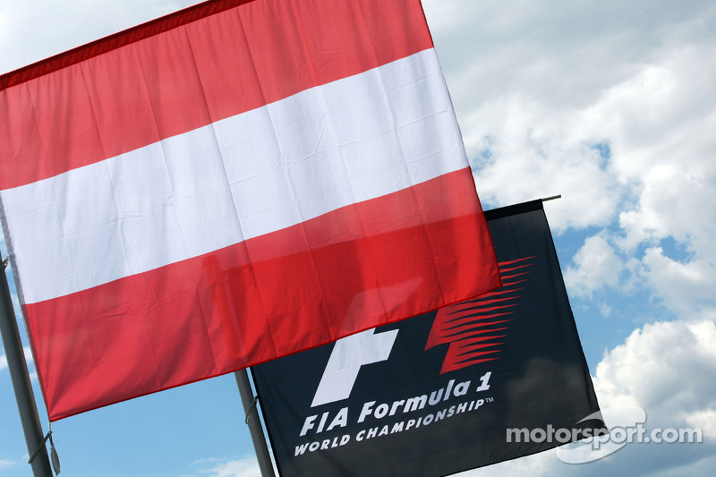 Austrian and F1 flags