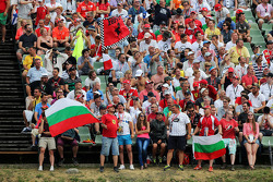 Fans in the grandstand
