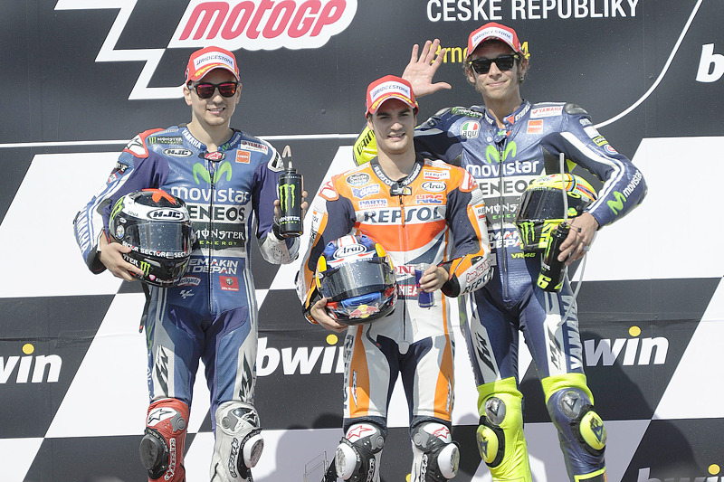 2014: 1. Dani Pedrosa; 2. Jorge Lorenzo; 3. Valentino Rossi