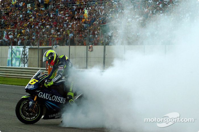 Ganador, Valentino Rossi celebra
