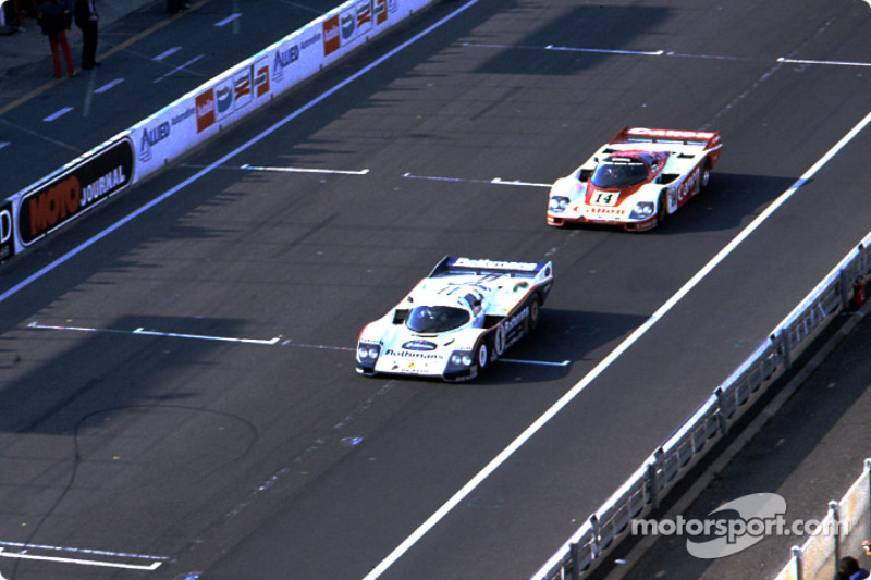 #1 Rothmans Porsche Porsche 962C: Jacky Ickx, Jochen Mass; #14 Richard Lloyd Racing Porsche 956: Jonathan Palmer, James Weaver, Richard Lloyd