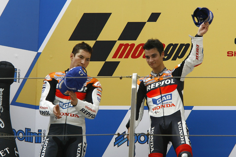 Podium MotoGP Tiongkok 2006: Pemenang balapan, Dani Pedrosa dan posisi kedua, Nicky Hayden