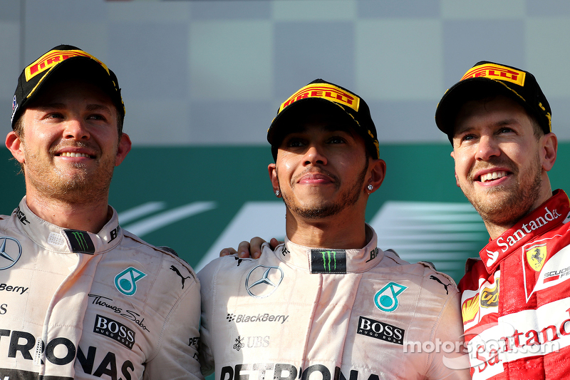 2015 - 1. Lewis Hamilton 2. Nico Rosberg 3. Sebastian Vettel