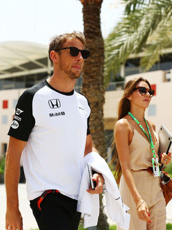 Jenson Button McLaren with his wife Jessica Button.