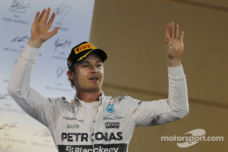 Nico Rosberg, Mercedes AMG F1 celebra su tercer lugar en el podium