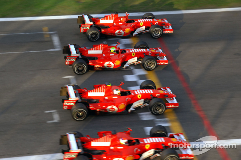 Felipe Massa, Michael Schumacher, Marc Gene et Luca Badoer