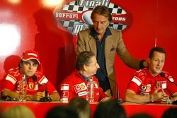 Conferencia: Felipe Massa, Jean Todt, Luca di Montezemolo y Michael Schumacher