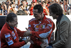 Jean Todt, Michael Schumacher and Luca di Montezemolo