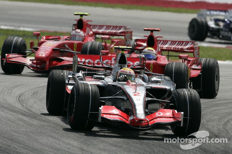 Lewis Hamilton, Felipe Massa y Kimi Raikkonen