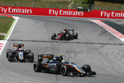 Sergio Pérez, Sahara Force India F1 VJM08 lidera a su compañero, Nico Hulkenberg, Sahara Force India