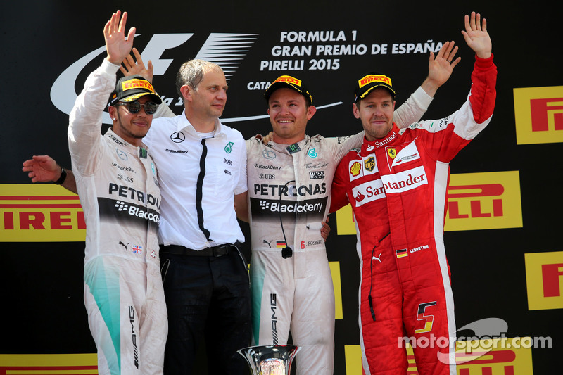 2015: 1. Nico Rosberg, 2. Lewis Hamilton, 3. Sebastian Vettel
