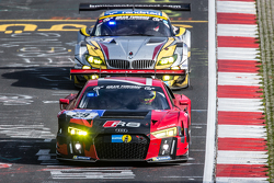 #29 Audi Sport Team WRT Audi R8 LMS: Nicki Thiim, Christer Jöns, Pierre Kaffer, Laurens Vanthoor and #25 Marc VDS Racing BMW Z4 GT3: Maxime Martin, Lucas Luhr, Markus Palttala, Richard Westbrook