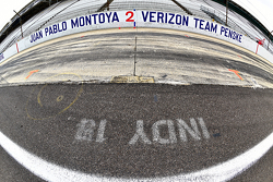 Juan Pablo Montoya's pit stall