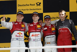 Podium: 2e Mattias Ekström, Audi Sport Team Abt Sportsline, Audi A5 DTM, 1e Jamie Green, Audi Sport