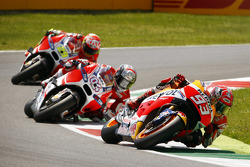 Marc Marquez, Repsol Honda Team, Andrea Dovizioso et Andrea Iannone, Ducati Team