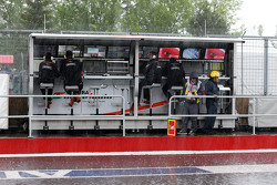 Sahara Force India F1 Team, Kommandostand im Regen