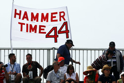 Hammer Time banner from fans of Lewis Hamilton, Mercedes AMG F1